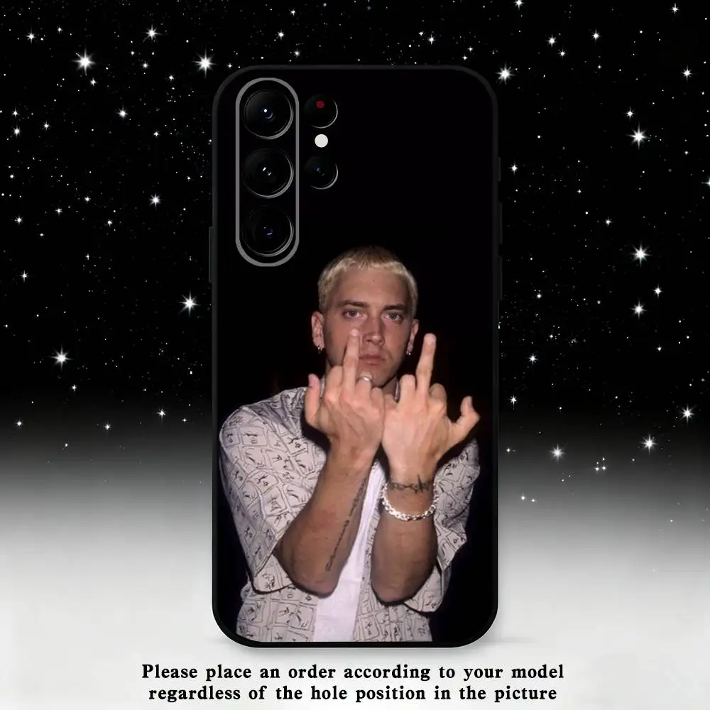 Funda de teléfono Rapper E-Eminem para Samsung S25,S24 Ultra,S20,S30 plus,S22 plus,S23,S30 Ultra 5G, carcasa negra de silicona