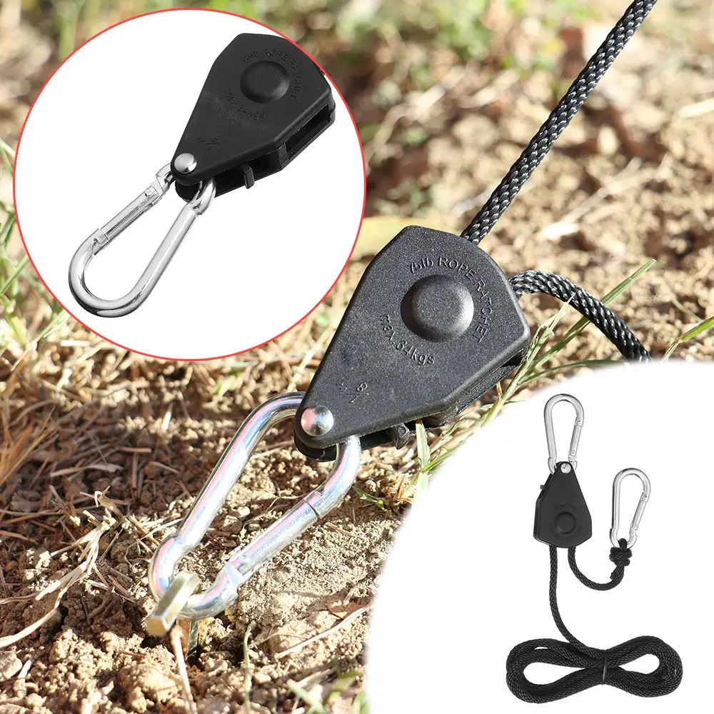 1/2/4pcs 1/8 Adjustable Rope Hanger Kayak Canoe Boat Pulley Ratchets Lamp lanyard Rope Lock Tie Down Strap