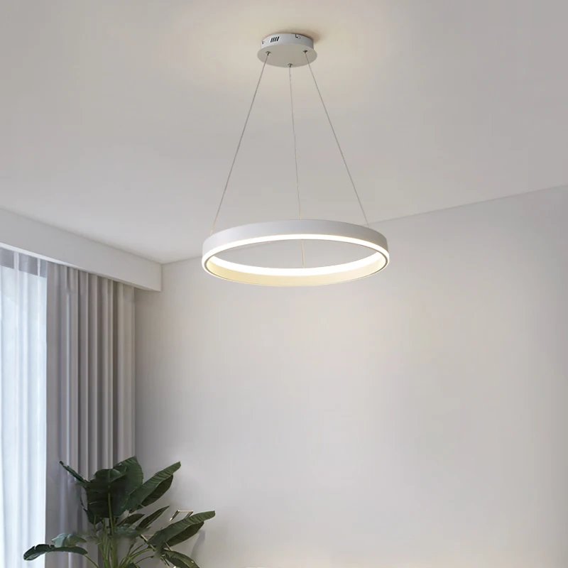 Lampe LED Suspendue au Design Minimaliste Moderne, Disponible en Noir et en Blanc, Luminaire Décoratif d'Nik, Idéal pour une Chambre à Coucher, un Foyer ou une Cuisine