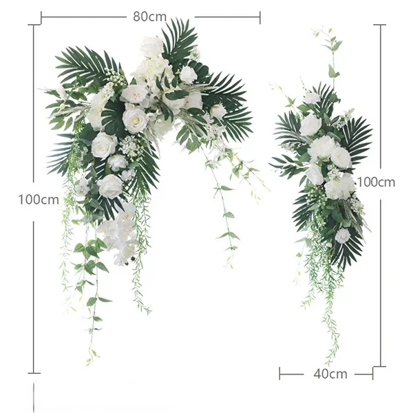 Imagem -06 - Branca Artificial Flores Linha Decoração do Casamento Arco Backdrop Parede Pendurada Floral Luxo Natureza Falso Flor Arco Guirlanda Pcs Rosa