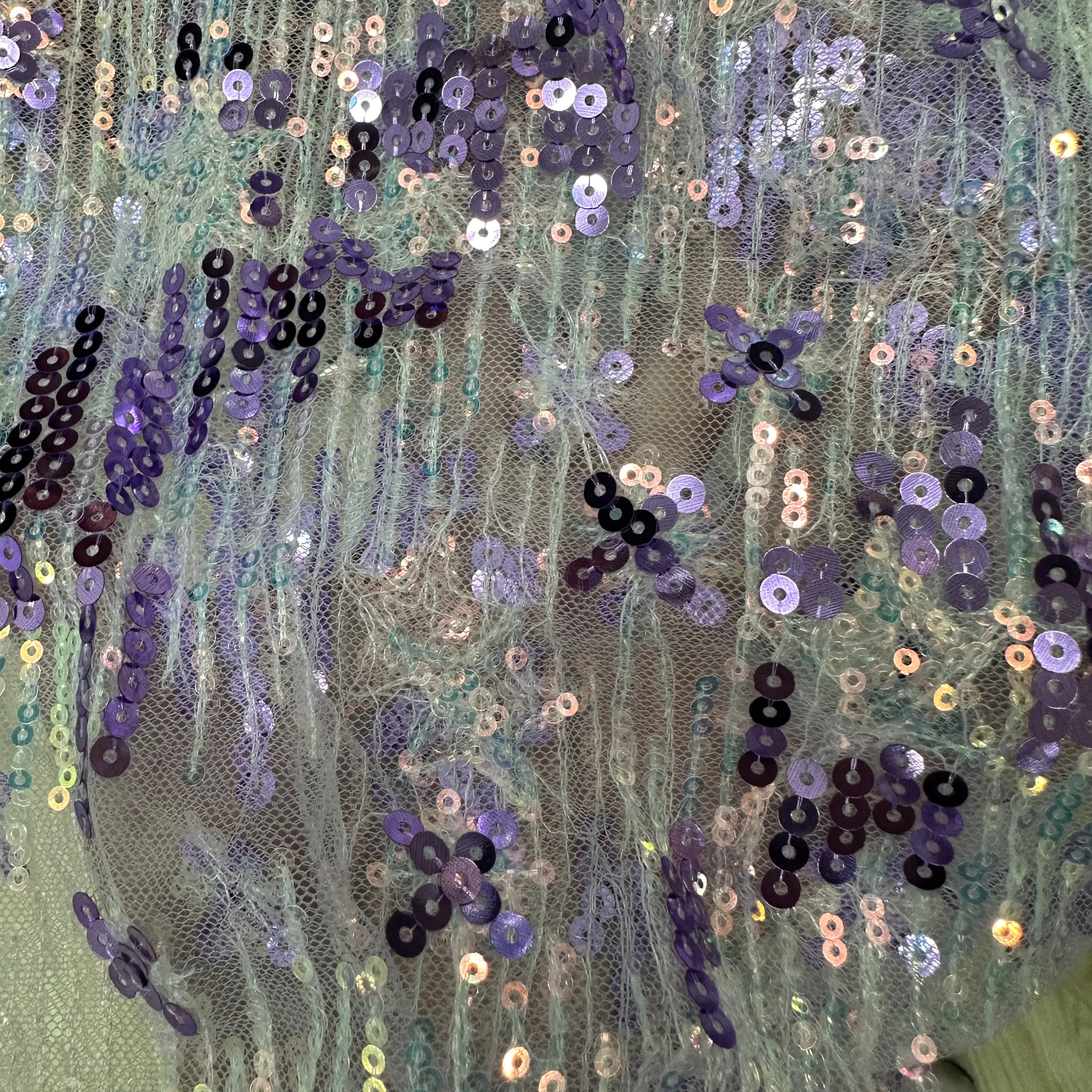 Sequin fabric materials for wedding dresses and party dresses, stars sequin embroidery fabric for design