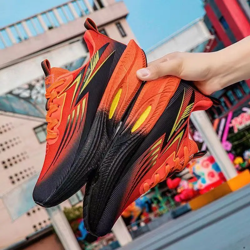 Marathon Running Shoes Men Carbon Board Air Cushion Sports Breathable Lightweight Women's Comfortable Athletic Nonskid Sneakers
