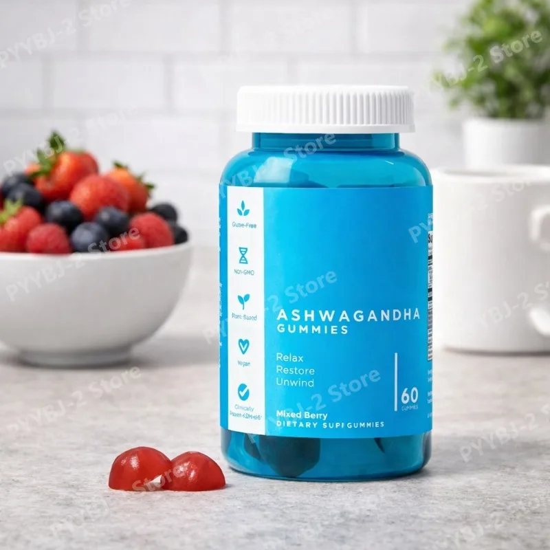 

Ashwagandha Gummy Contain Vitamin D Support Everyday Wellness for Daily Nutritional Balance 60 Count Per Bottle