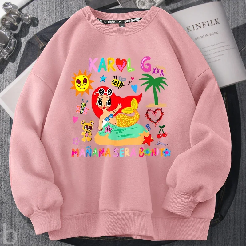 Karol G Album Sweatshirt Woman MaNana Sera Bonito Crewneck Sweatshirts La Bichota Knitted Oversized Streetwear Female Clothing