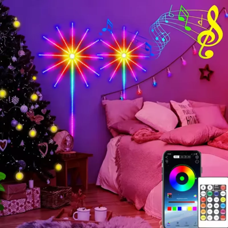 Smart Power Strip - LED 조명 침실 장식 스마트 불꽃놀이