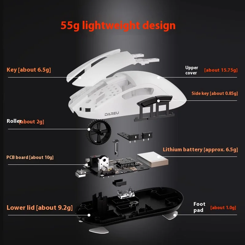 Dareu-ماوس ضوئي لاسلكي a950pro 4k ، paw3395 ، إلكتروني ، رياضي ، ألعاب ، سبيكة مغنسيوم ، كمبيوتر ، مكتب