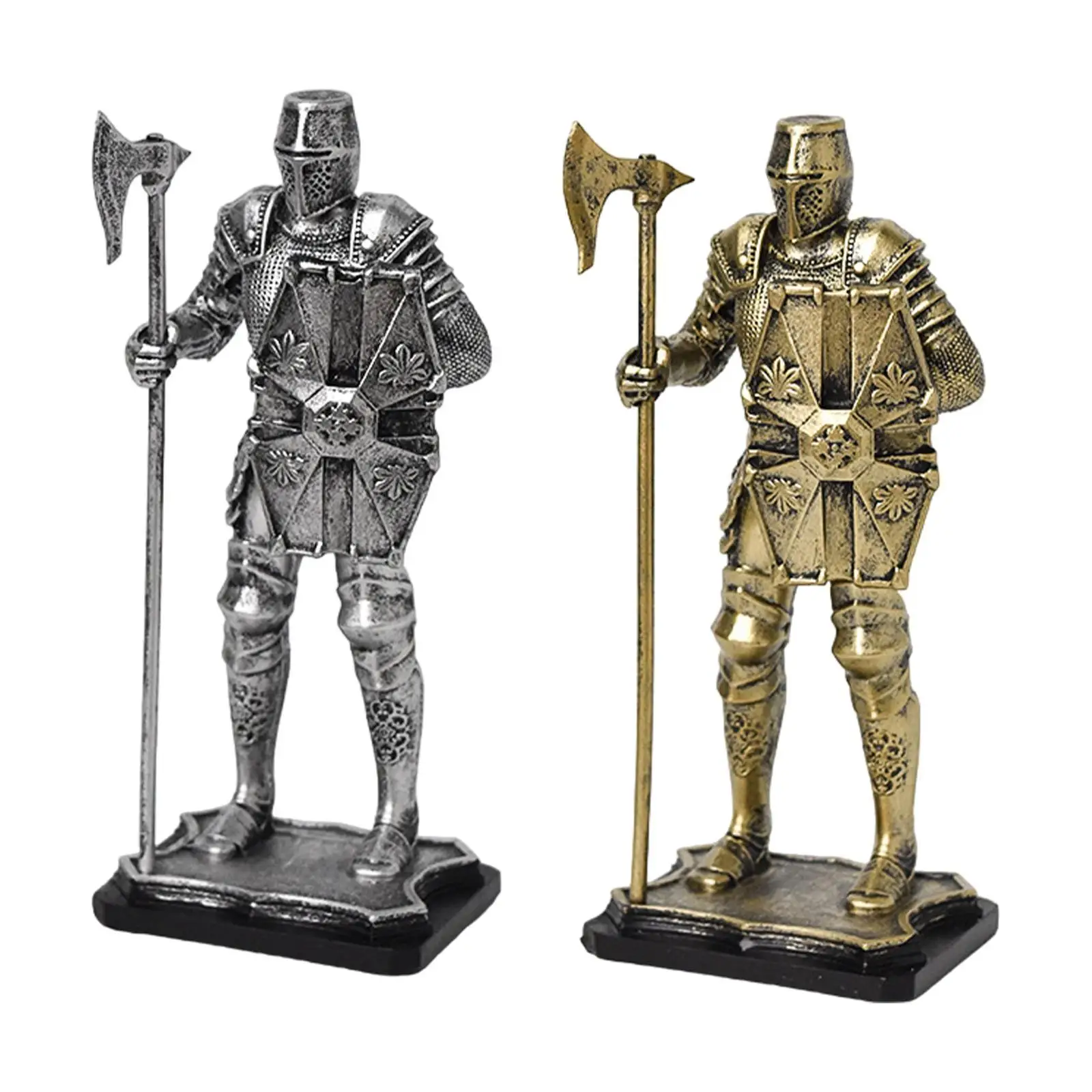 Knight Figurine Retro Desktop Ornament for Bookshelf Desk Table Centerpiece