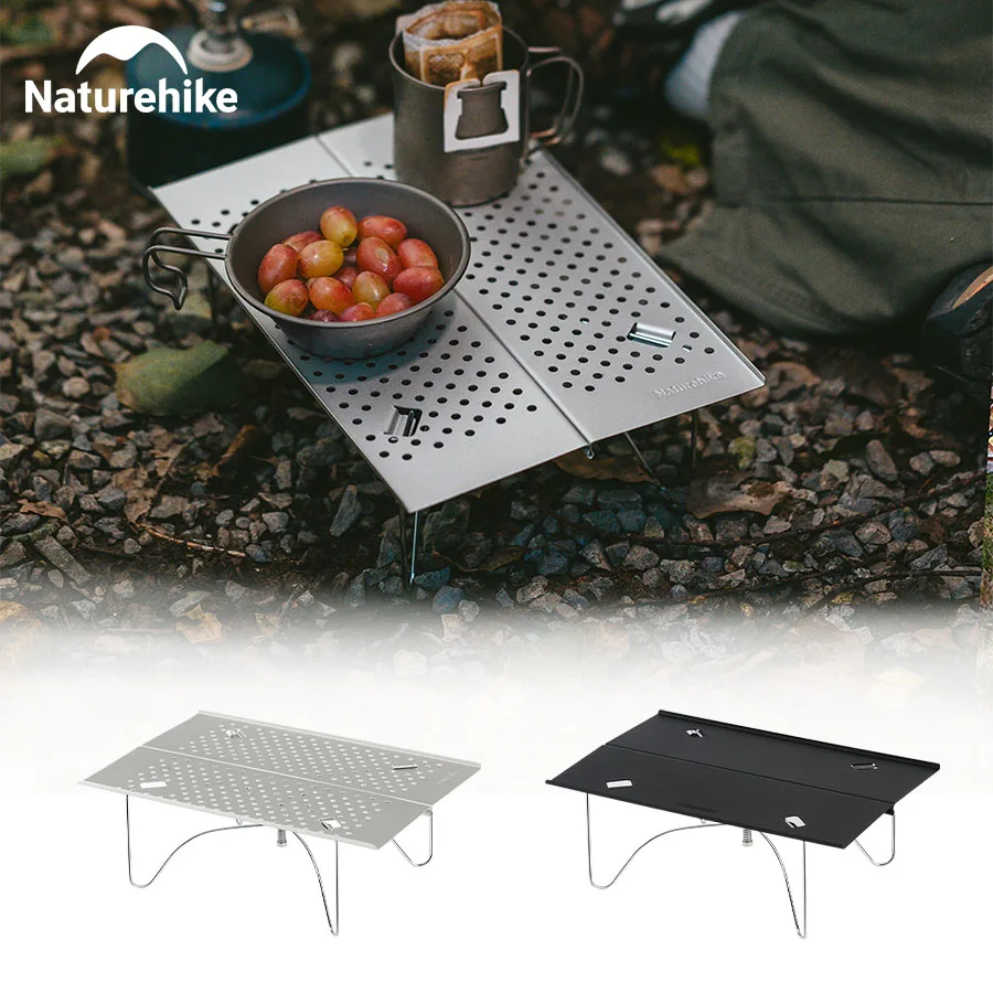 Naturehike Outdoor Folding Table Lightweight Camping Hiking Portable Mini Table Load capacity 60lb Aluminium and Stainless Steel