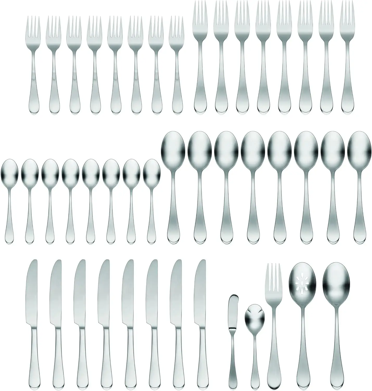 45-Piece Flatware Set, Service for 8, Silver