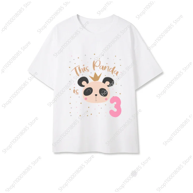 Camiseta de fiesta de cumpleaños de oso Panda a juego para la familia, ropa personalizada para mamá y papá, niños y niñas, camisa de mi hijo, 1-9