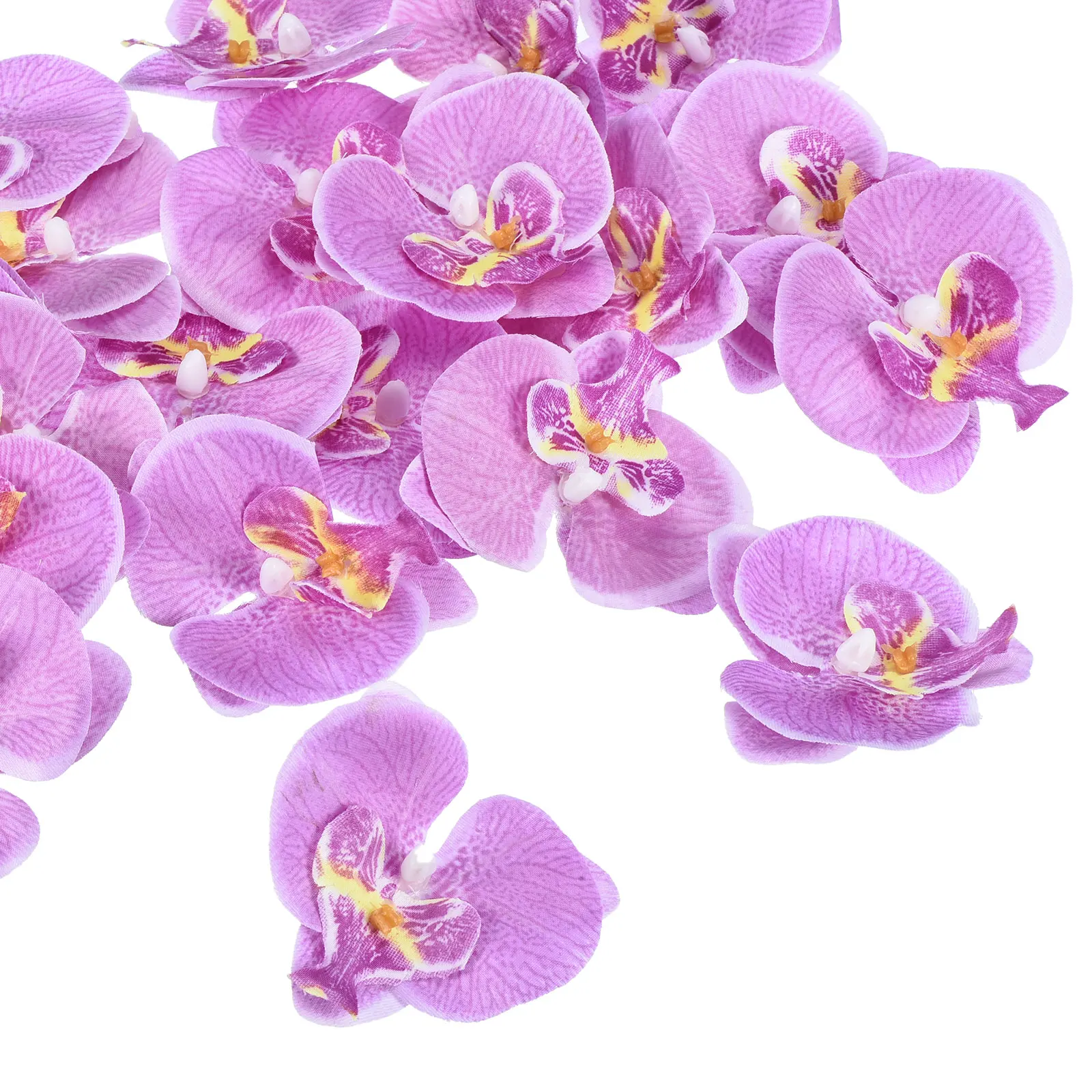 

7cm/2.8" Artificial Orchid Flower Heads, 20 Pack Silk Phalaenopsis Fake Butterfly Orchid Heads for Wedding Floral Bouquet