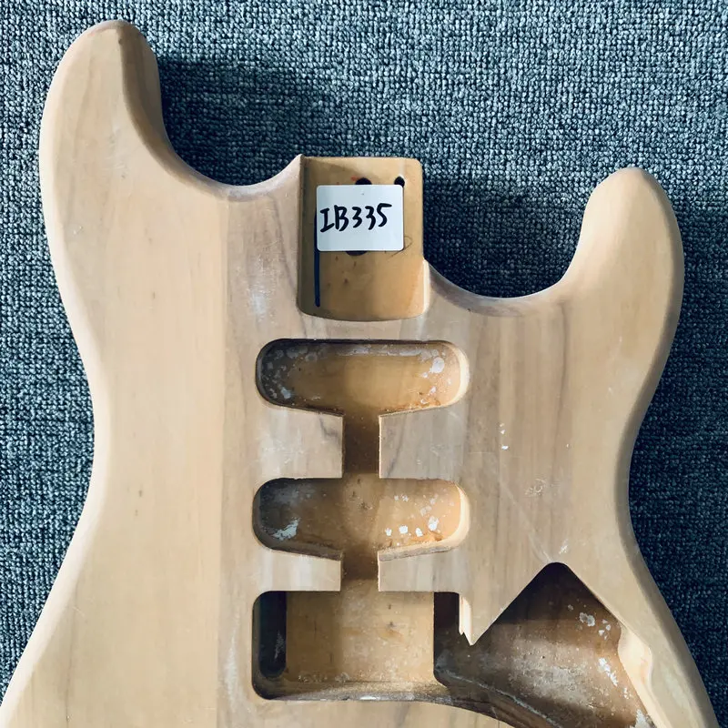 IB335 Wood Cracks Semi Finishing ST Guitar Body Custom Pickup&Bridges in Solid Wood Damaged for DIY Replace