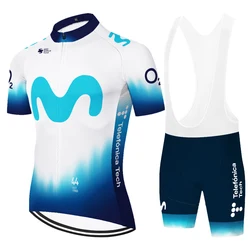 2023 Team Movistar koszulka kolarska męska zestaw kolarski Maillot Ropa Ciclismo Jersey Men Summer Bike Jersey Set Bike Bicycle Wear MTB