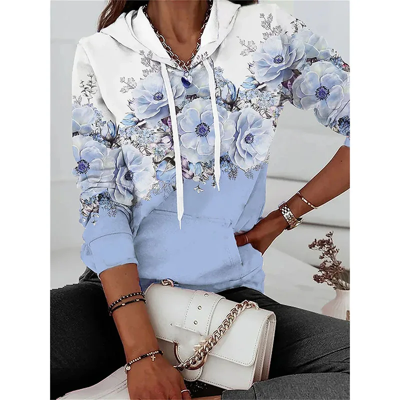 

Flower Floral 3D Print Hoodies Women Fashion Streetwear Casual Hoodie Oversized Pullovers Hooded Sweatshirts Woman Tops Clothing