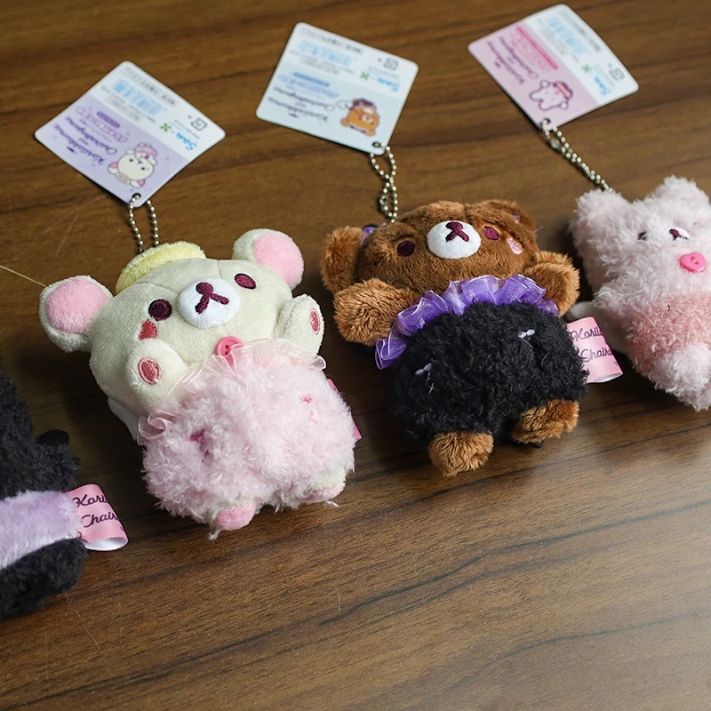 Rilakkuma الشيطان الصغير المزاج أفخم المفاتيح كواكوما-كيبون أرنب Kawaii لطيف المرأة حقيبة سلاسل المفاتيح الكرة سلسلة كيرينغ هدية عيد ميلاد