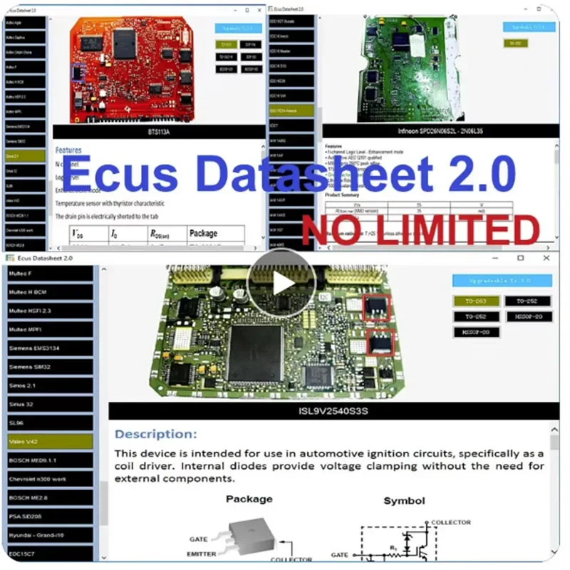 

Схема печатной платы ECus Datasheet 2.0 для ремонта ЭБУ с электронными компонентами автомобильных ЭБУ и дополнительной информации