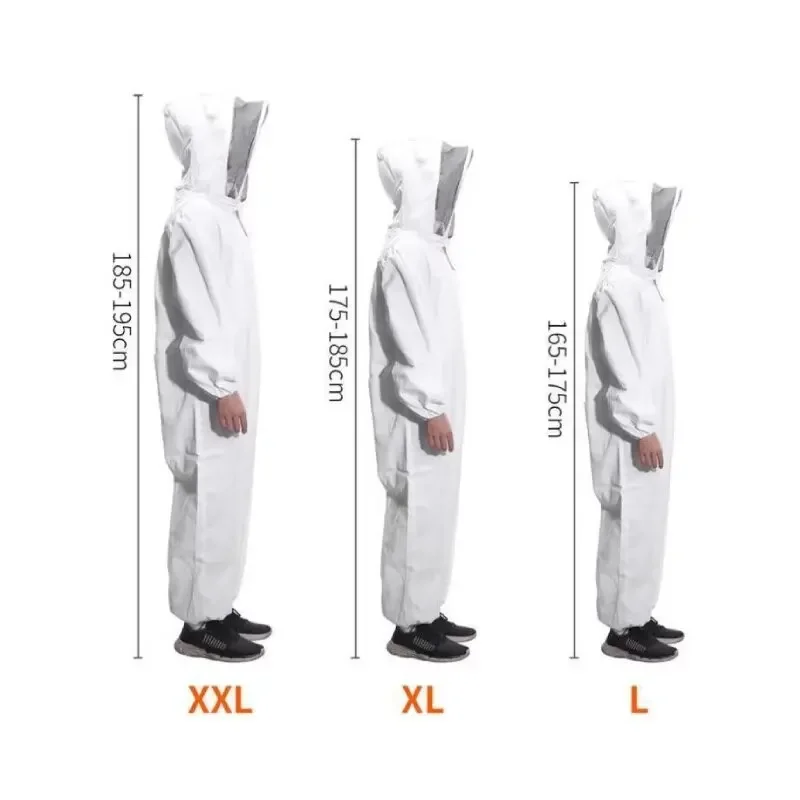 Full Body Beekeeping Suit Cotton Beekeeper Costume Safty Veil Hood Hat Clothes Beekeepers Bee Unisex Protective Clothes