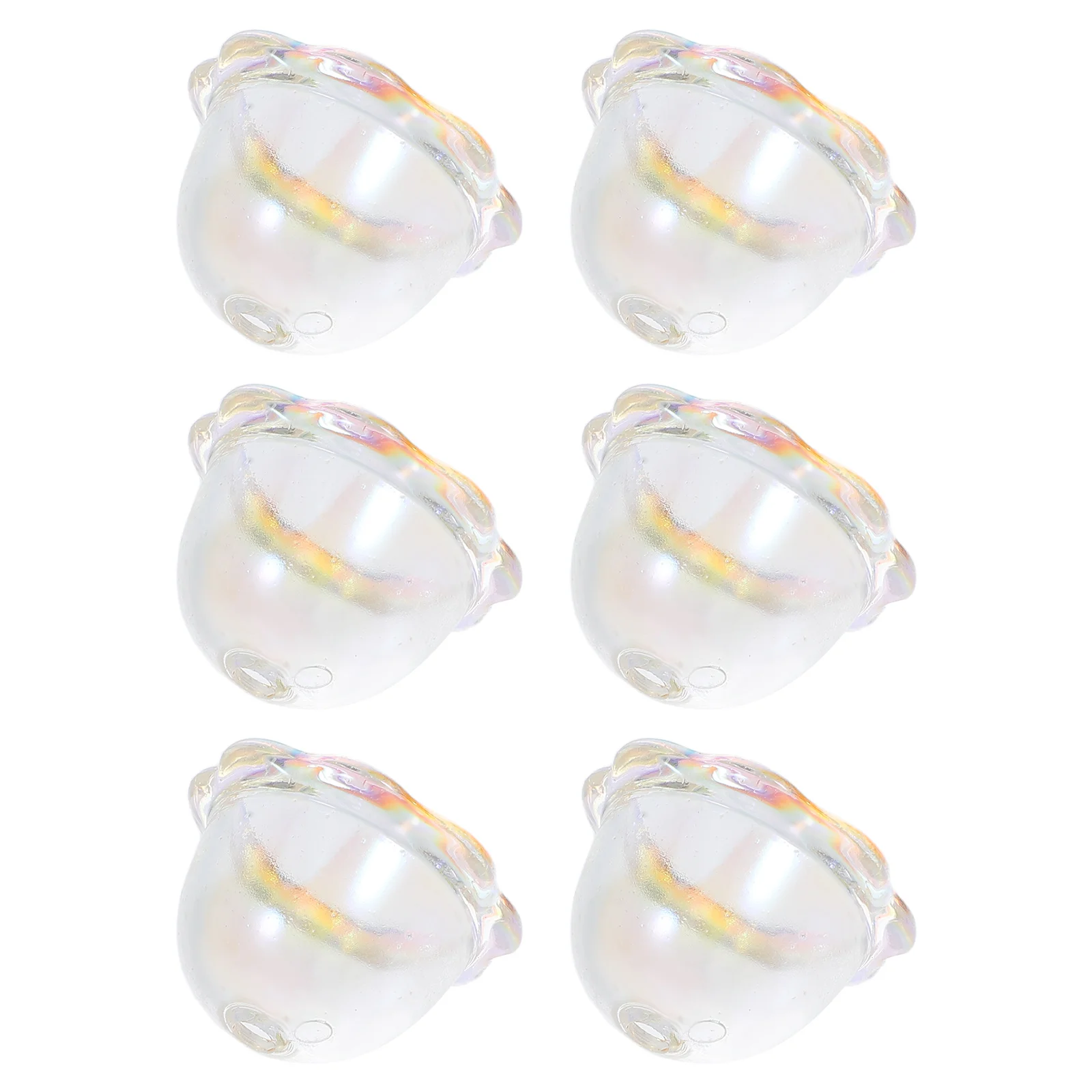 

6 шт. акриловые подвески в виде колокольчиков с цветами, элегантные цветочные бусины для изготовления ювелирных изделий, легкие и прочные украшения для дома