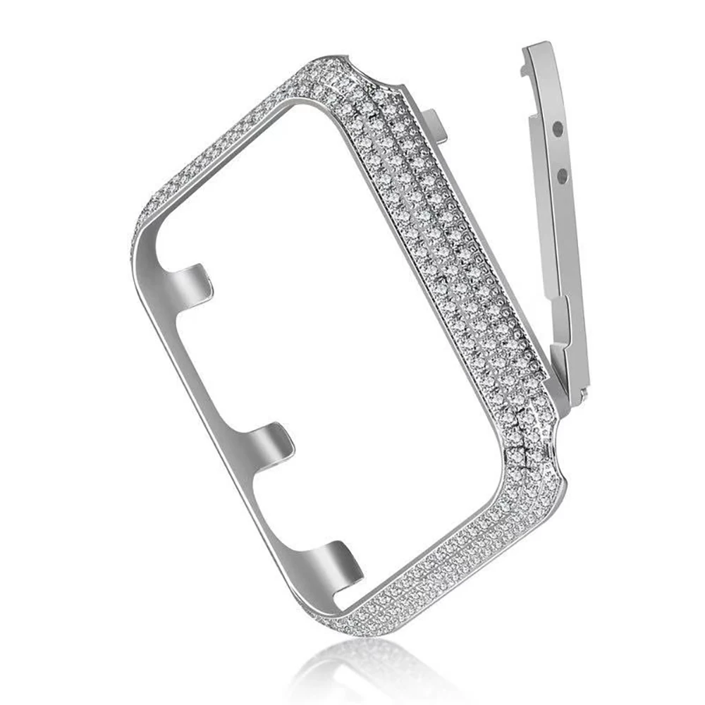 

Diamond Case for Apple Watch 44mm 40mm 42mm 38mm Metal Bumper+Protective Cover iWatch Series 6 5 4 3 SE 44 40mm Protective Shell