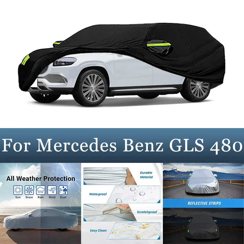 

Для Mercedes Benz GLS 480 автомобильный чехол водонепроницаемый всепогодная защита уличные автомобильные чехлы снегозащитный ветрозащитный