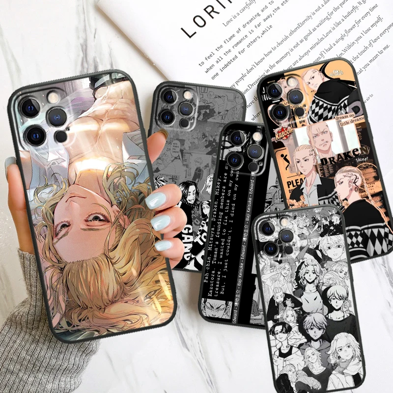 Hot Tokyo Revengers Apple iPhone Case For 15 14 13 12 11 Mini XS XR X 6S 6 Pro Max Plus Black Soft Cover 