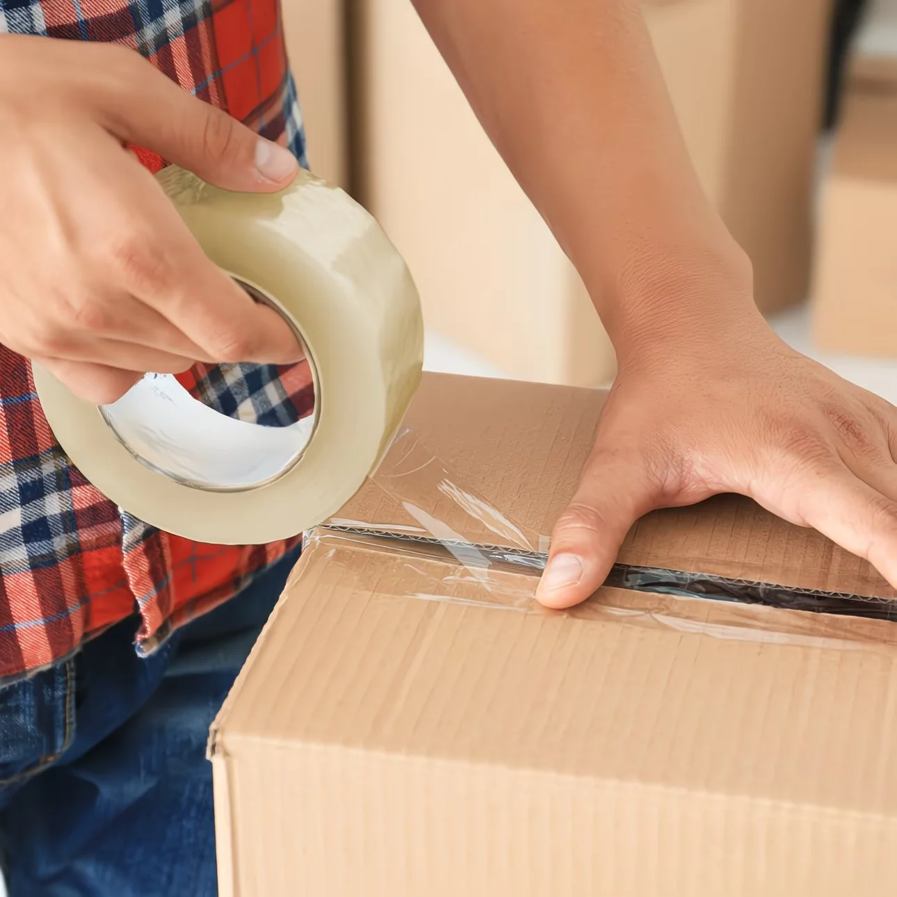 High Performance Clear Packaging Tape 36 Rolls Set 45mm Wide 50m Long Waterproof Adhesive view 7
