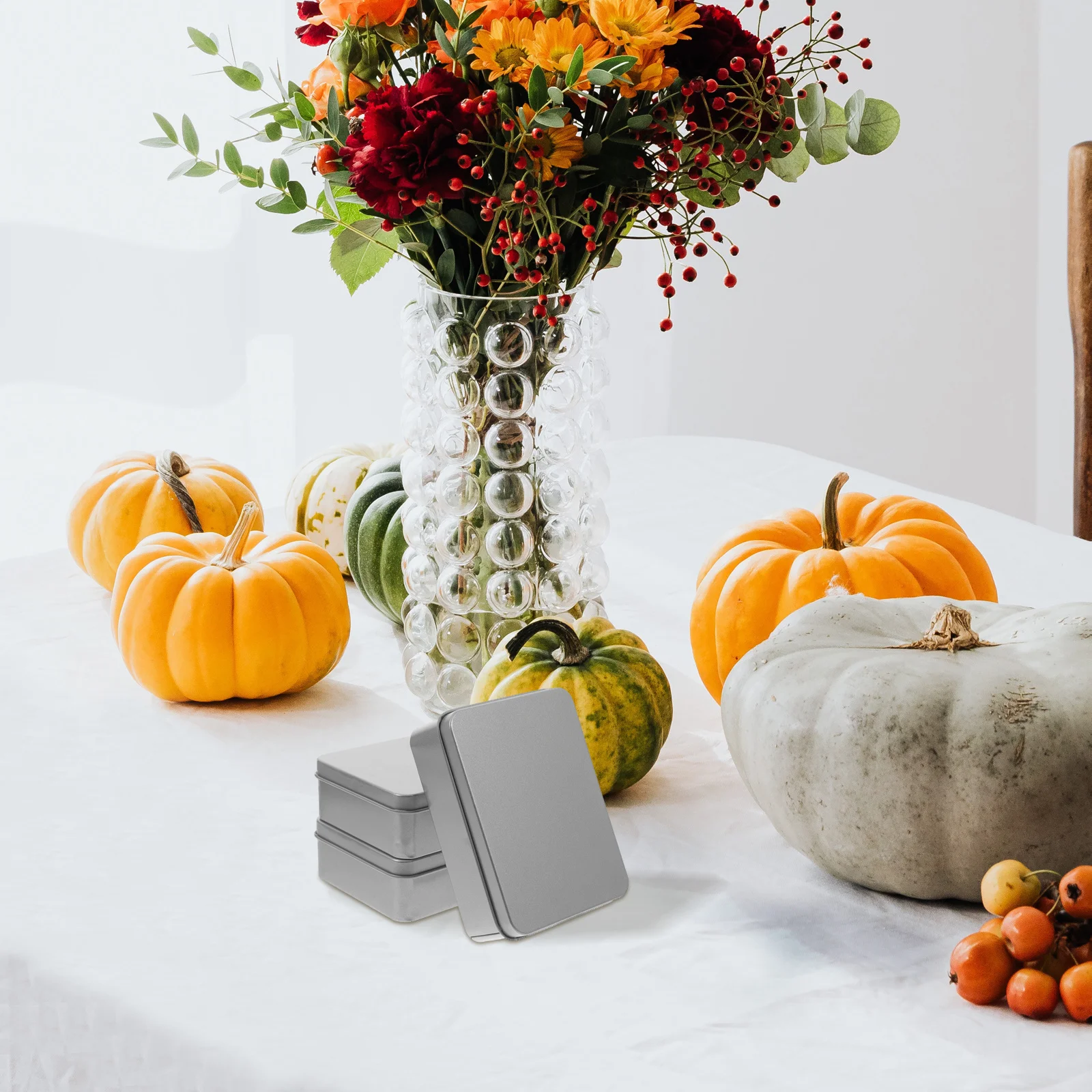 

3Pcs Rectangular Tinplate Box Lightweight Metal Storage Holder Portable Candy Jewelry Case for Kitchen Office Party Favors Small