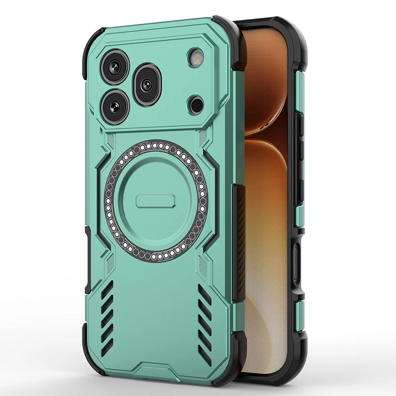 Armor Shockproof Hülle für Honor 600 Pro 600 Global Cover, magnetisch für Magsafe Wireless, stoßfest, weicher Bumper, harte Rückseite