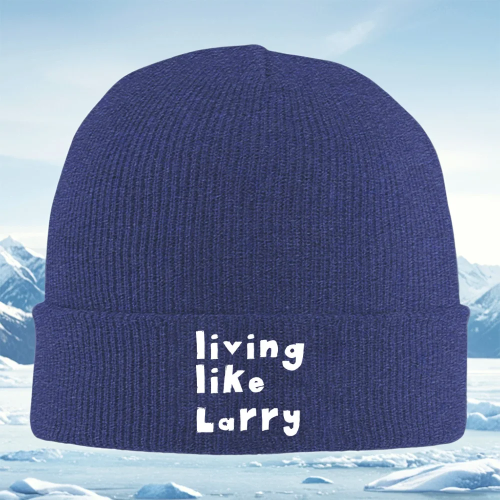 عيش مثل لاري، كلمات جريئة. الرجال النساء للجنسين محبوك قبعة قبعة صوفية قبعة الشتاء الحرارية الدافئة عيد الميلاد في الهواء الطلق ركوب الدراجات Hik #4