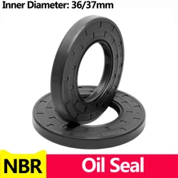 NBR Framework Oil Seal TC Nitrile Rubber Cover Double Lip with Spring for Bearing Shaft,ID*OD*THK  36/37mm