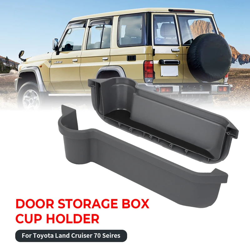 Gray Door Pockets Storage Box Cup Holder for Toyota Land Cruiser 70 Seires LC70 LC71 LC75 LC76 LC77 LC78 LC79 Stowing Tidying