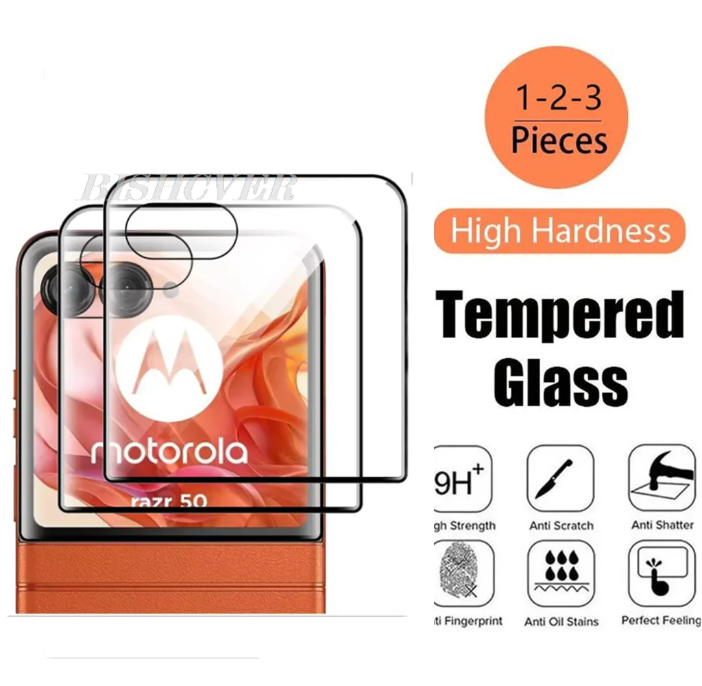 Cola de borda curvada 3d, 1-3 peças para motorola razr 60 capa de vidro ultra temperado razr60 pro 50 razr + 2024 2025 filme protetor de tela