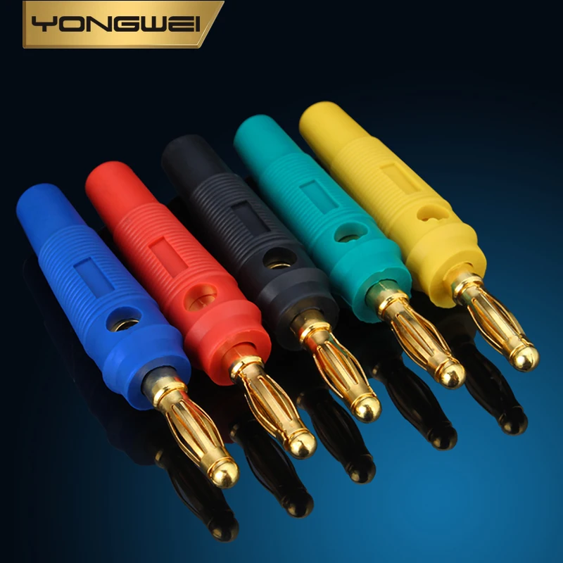 YONGWEI Speaker cable Banana plug  connector Copper gold-plated power amplifier 4mm plug Speaker cable Banana plug