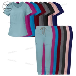 Niaahinn-uniforme médico de manga corta y pantalones, conjunto de trabajo clínico para médicos de enfermería pediátrica, superventas