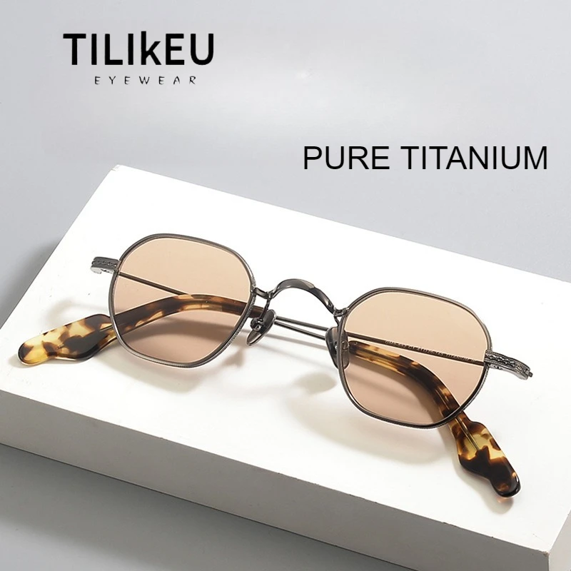

Top Quality Pure Titanium Square Sunglasses Unisex Outdoor Sunshade Travel Luxury Trend Sunscreen UV Driving Fishing Sunglasses