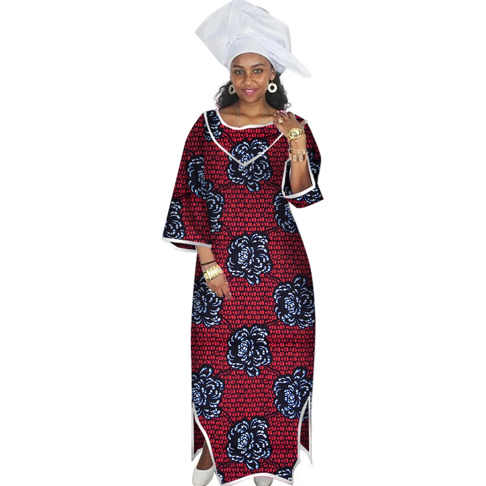 

Африканские платья для женщин, платье макси с коротким рукавом, платья с Африканским принтом, Дашики, женские богатые длинные платья в Базине, модель 6XL WY2569