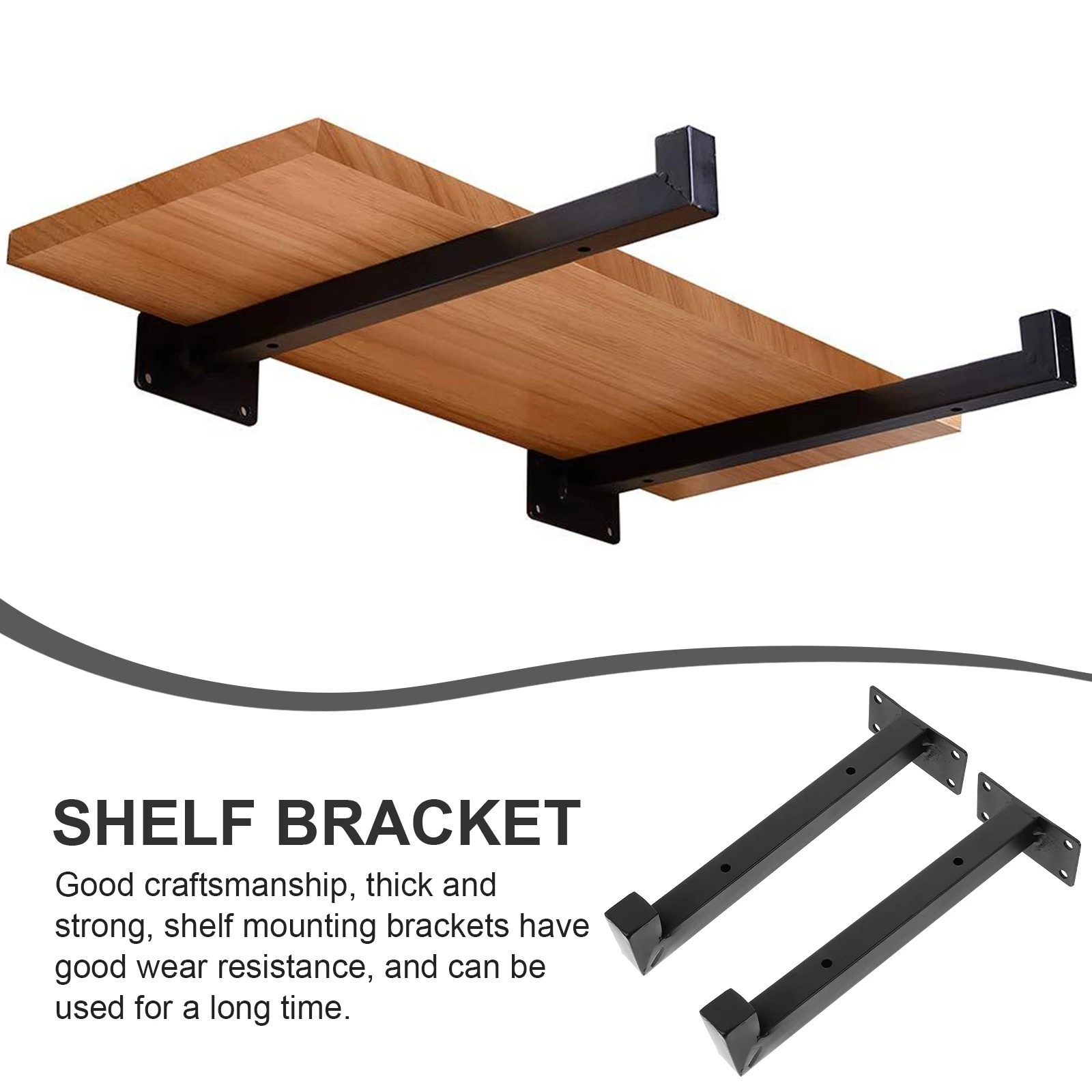 

2Pcs Wall Shelf Brackets Heavy Duty Iron Thick Bedroom Study DIY Floating Shelves Mount Bookshelf Corridor Storage