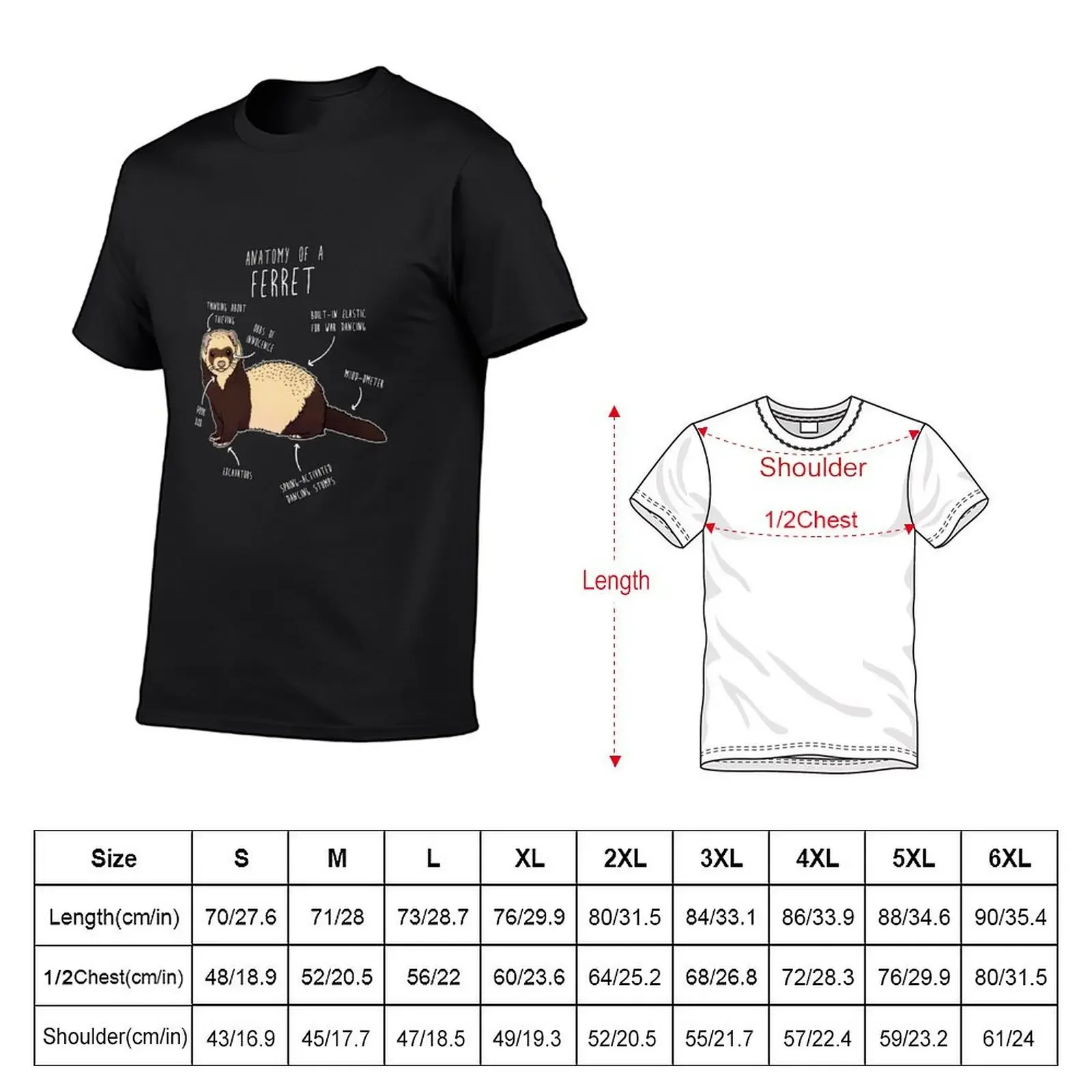 Anatomy of a Ferret T-Shirt vintage clothes oversizeds men t shirts high quality