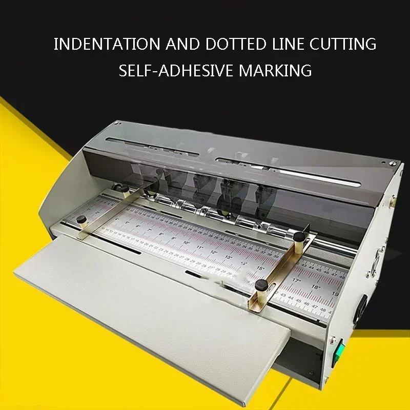 220V Electric Paper Origami and Hole Punching Machine H500, Creasing Machine,Three-in-One Dotted Line Creasing and Hole Punching