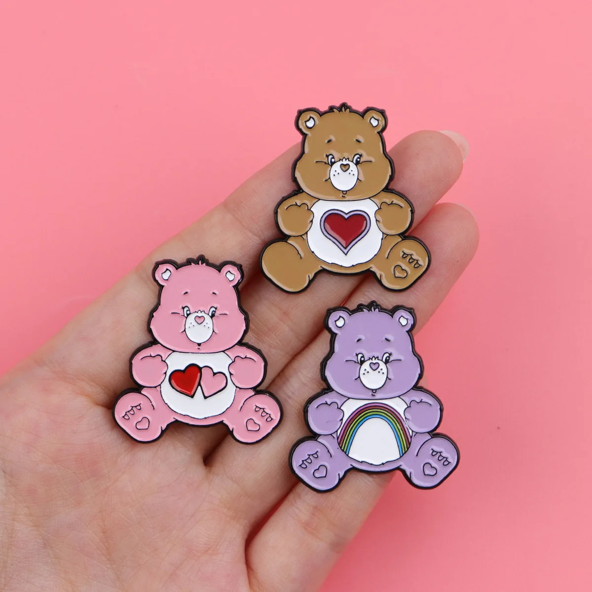 Enamel Pins Cartoon Bears Brooch Pines Lapel Pins Badge on Backpack Clothing Accessories Animal Jewelry Birthday Gift Decoration view 4