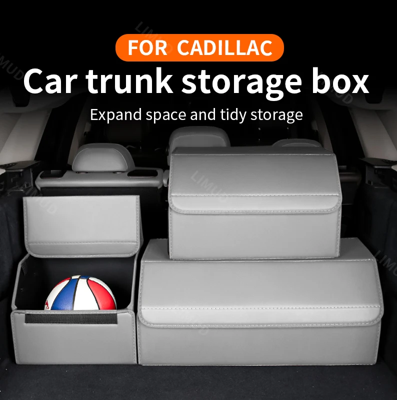 

For Cadillac Car Trunk Storage Box CT6 CT5 CT4 GT4 XT6 XT5 XT4 XTS ATS LYRIQ Collapsible Storage Box Lidded Auto Accessories