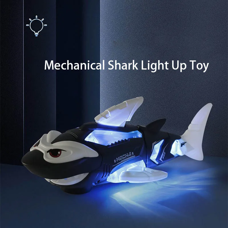เด็กไฟฟ้าGimbal Crawling Mechanicalปูของเล่นไฟสเปรย์จําลองMechanical Shark 3-5 ปีของเล่นของขวัญ