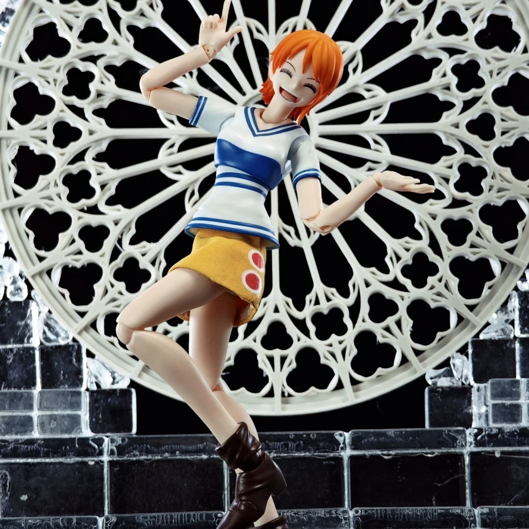 One piece SHF Anime NEW Handmade Nami miniskirt Clothes and cloth overcoat Built In Iron Wire Is Suitable for 1/12 Toys