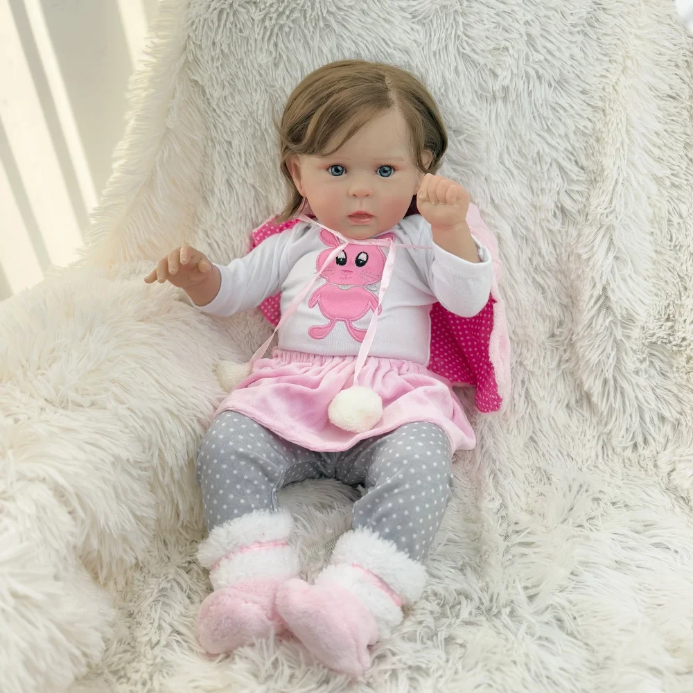 BZDOLL Boneca Reborn Realista de 50 CM (20 Polegadas), Feita à Mão com Pele 3D e Corpo de Pano com Veias, Boneca Doce e Fofa, Presente de Aniversário Perfeito
