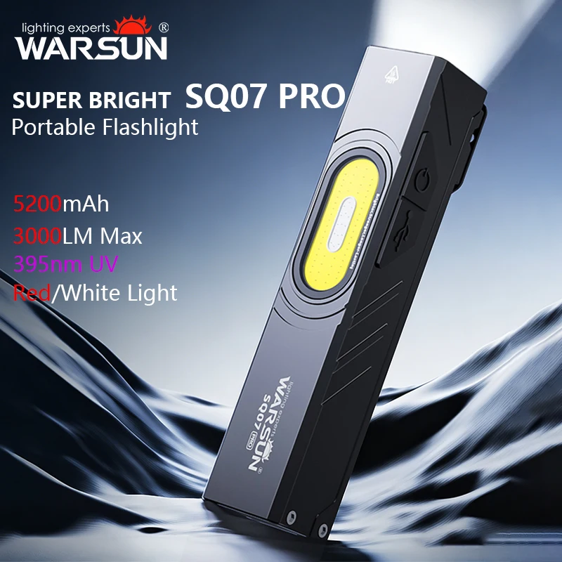 WARSUN SQ07 PRO LED Torch Portable High-Brightness Aluminum Alloy Flashlight Waterproof Magnetic Multifunctional Light Fishing