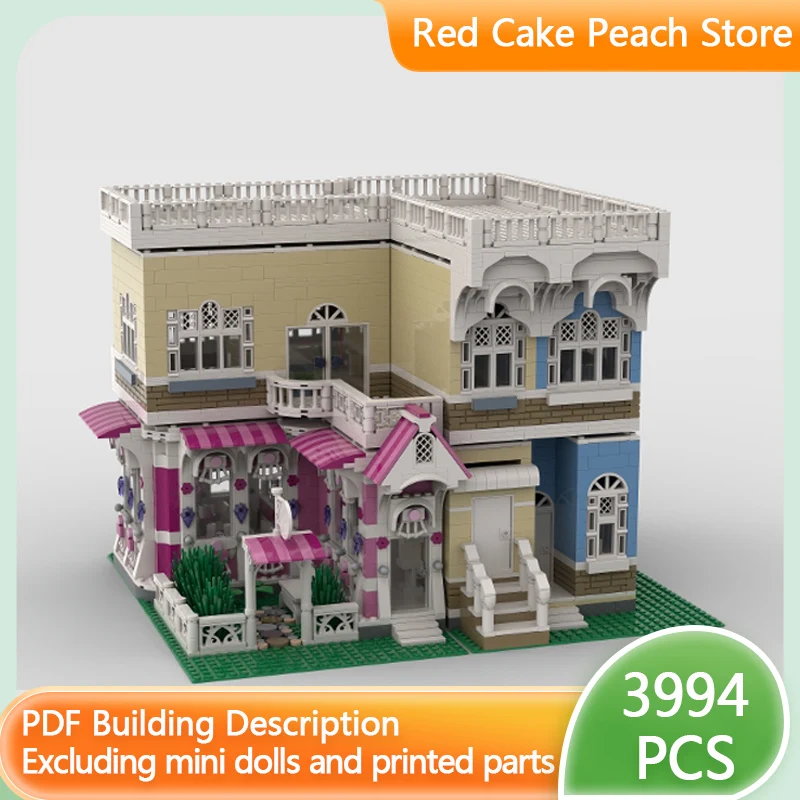 

City Street View Model MOC Building Bricks Tea Shop And Townhouse Modular Technology Children Holiday Gifts Assemble Toys Suit