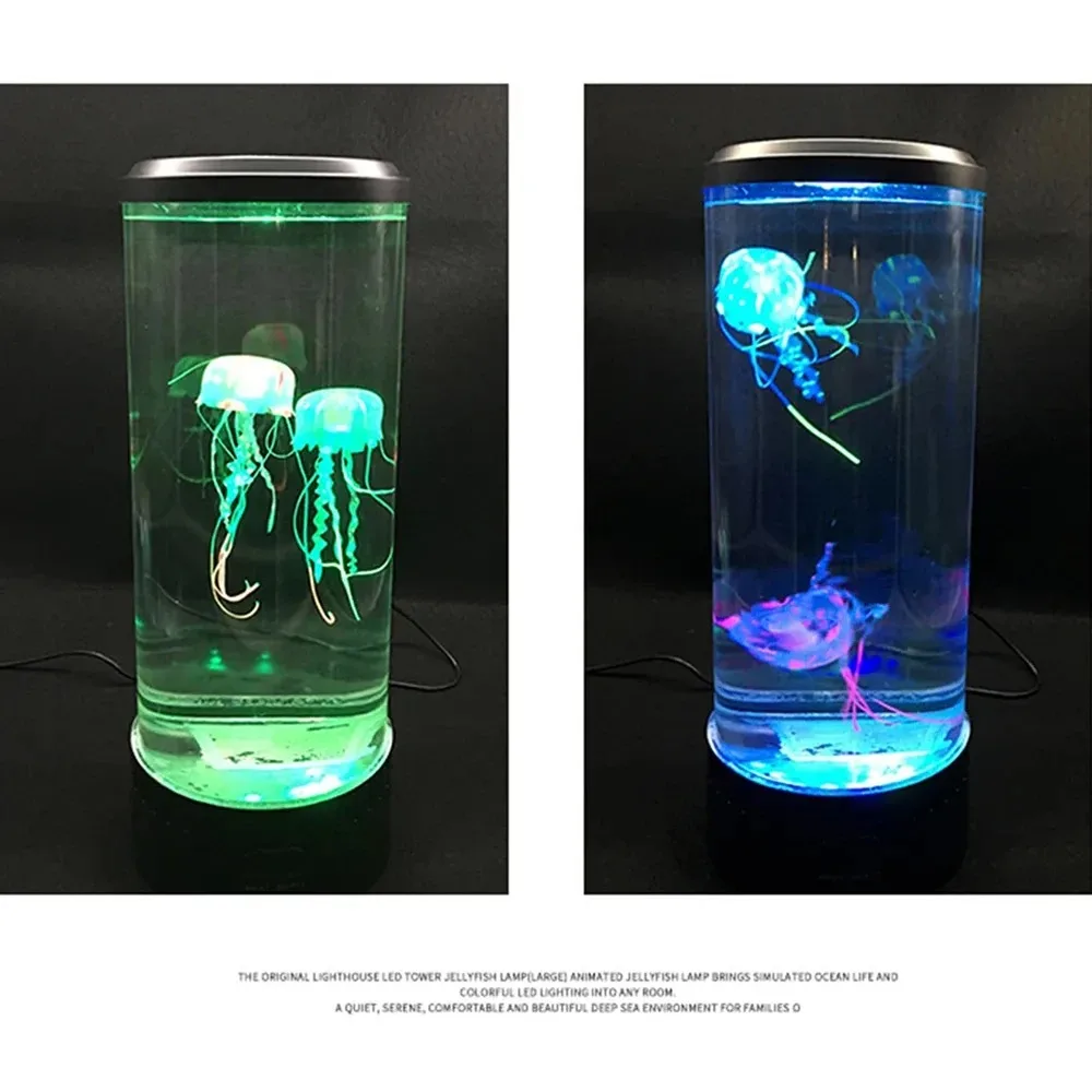 Color Changing Jellyfish Lamp Usb/Battery Powered Table Night Light Children\'S Gift Home Bedroom Decor Boys Girls Birthday Gifts