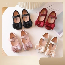 Zapatos de cuero para Niña, Zapatos para caminar para bebé, Zapatos Mary Jane con lazo, Zapatos de fondo plano Lolita, Zapatos de vestir para Niña, otoño