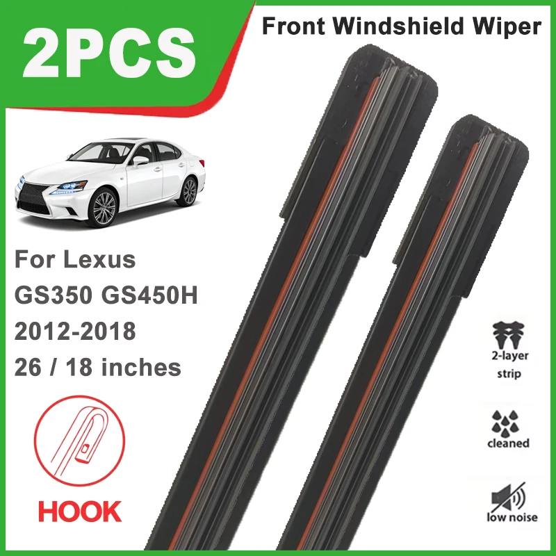 

26"+18" Double Rubber Front Wiper Blades, Durable Windscreen Windshield Replacement Parts For Lexus GS350 GS450H 2012-2018 2013