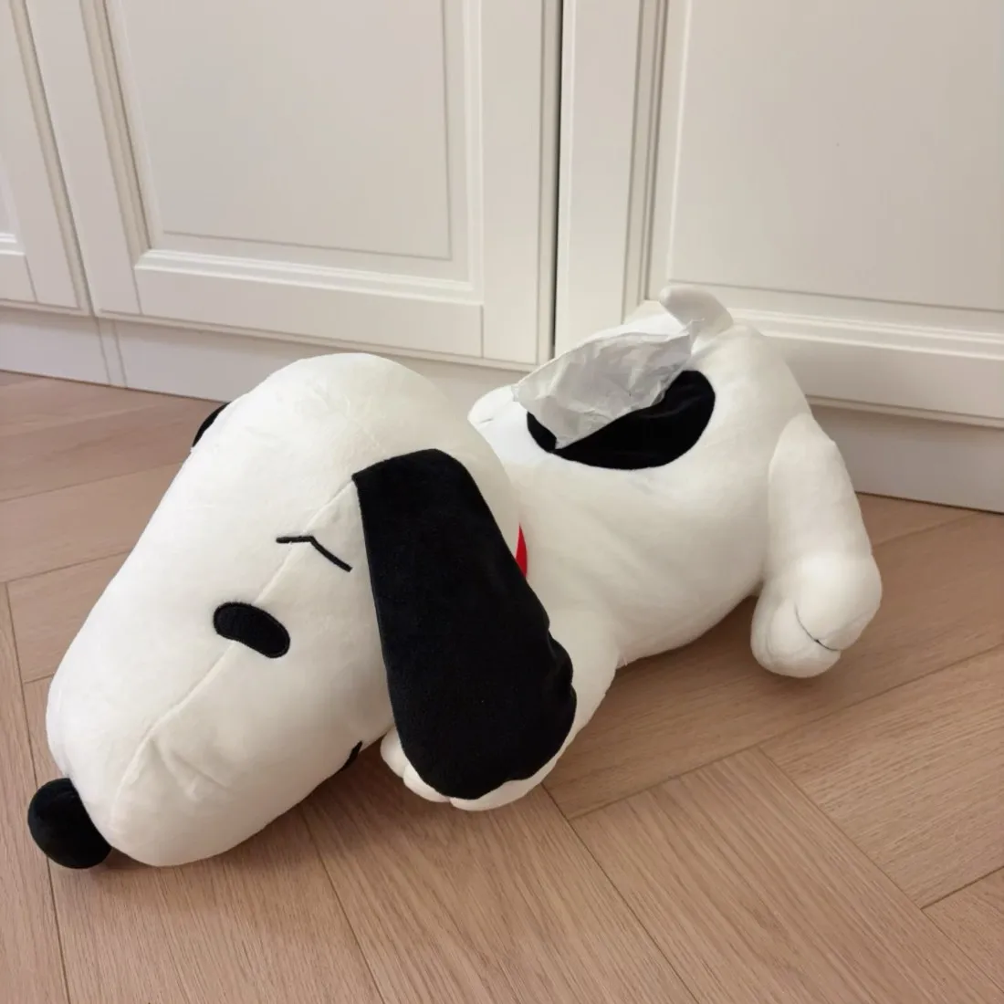 Anime Plush Snoopy Toy Tissue Holder Cartoon Black and White Dog Tissue Cover Paper Holder Napkin Box Paper Storage Box Home Dec